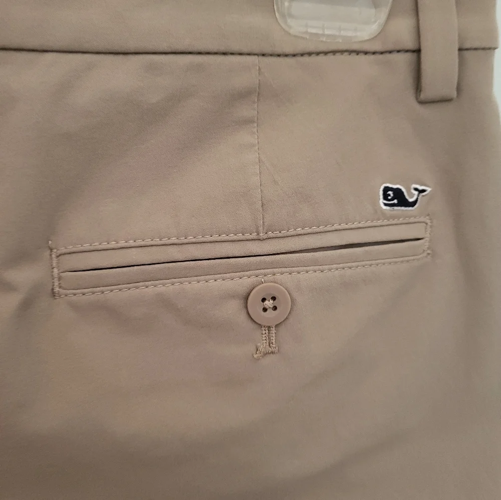 Vineyard Vines Men Performance Pants 30 X 32 Flat Straight‎ Leg Stretch Beige